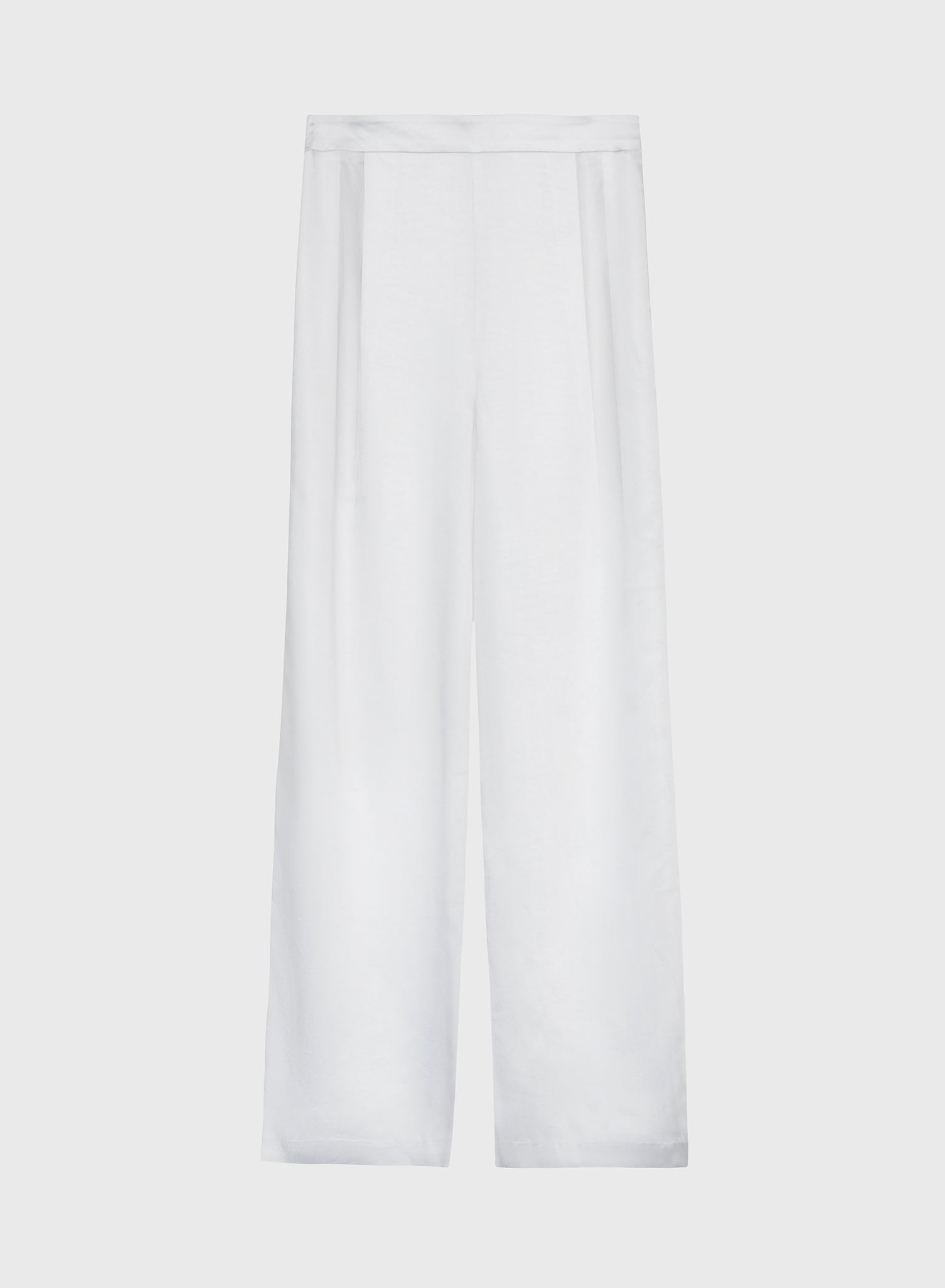 White Satin Wide Leg Trouser - Elora