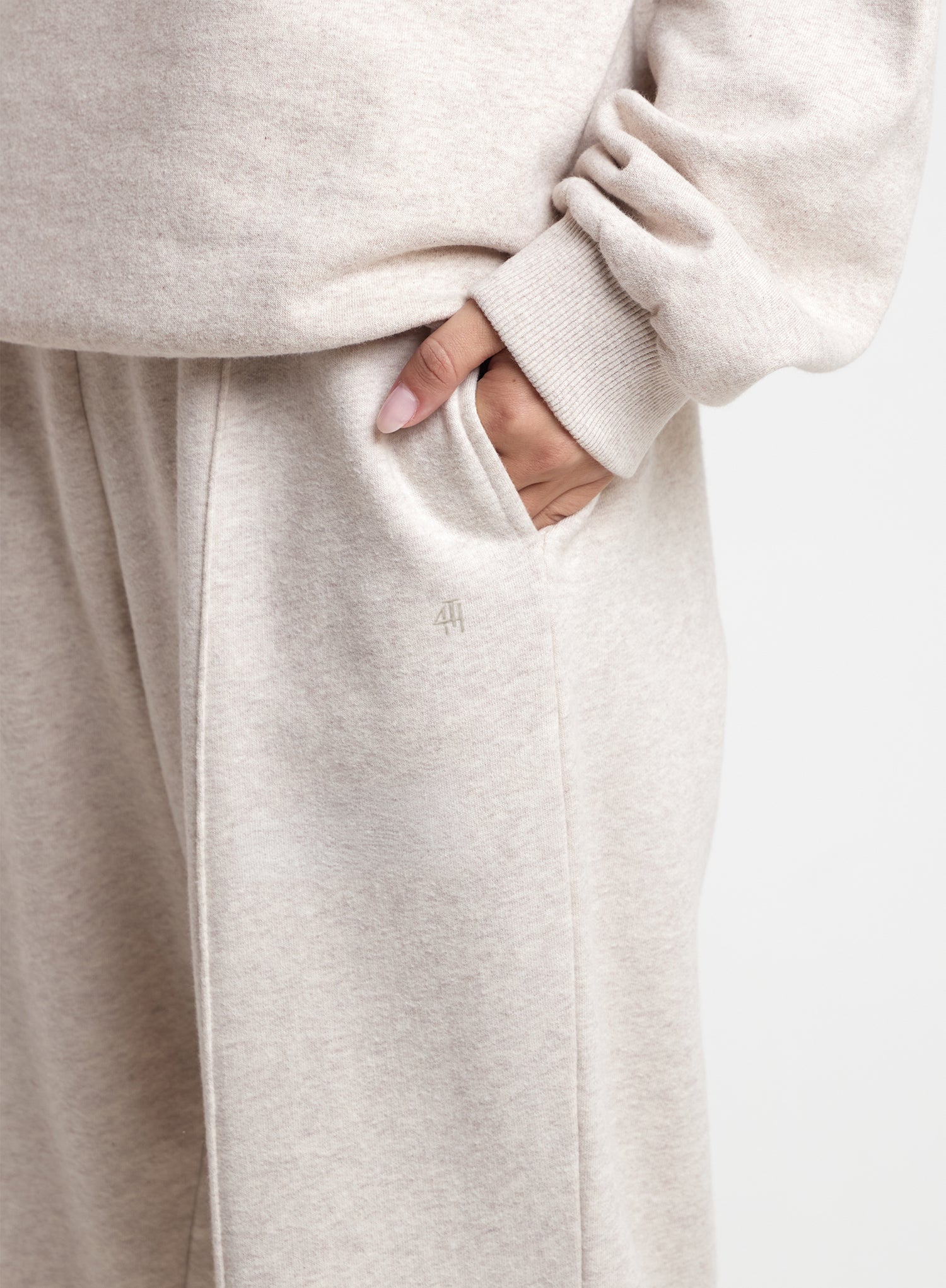 Oatmeal 4th Branded Wide Leg Jogger