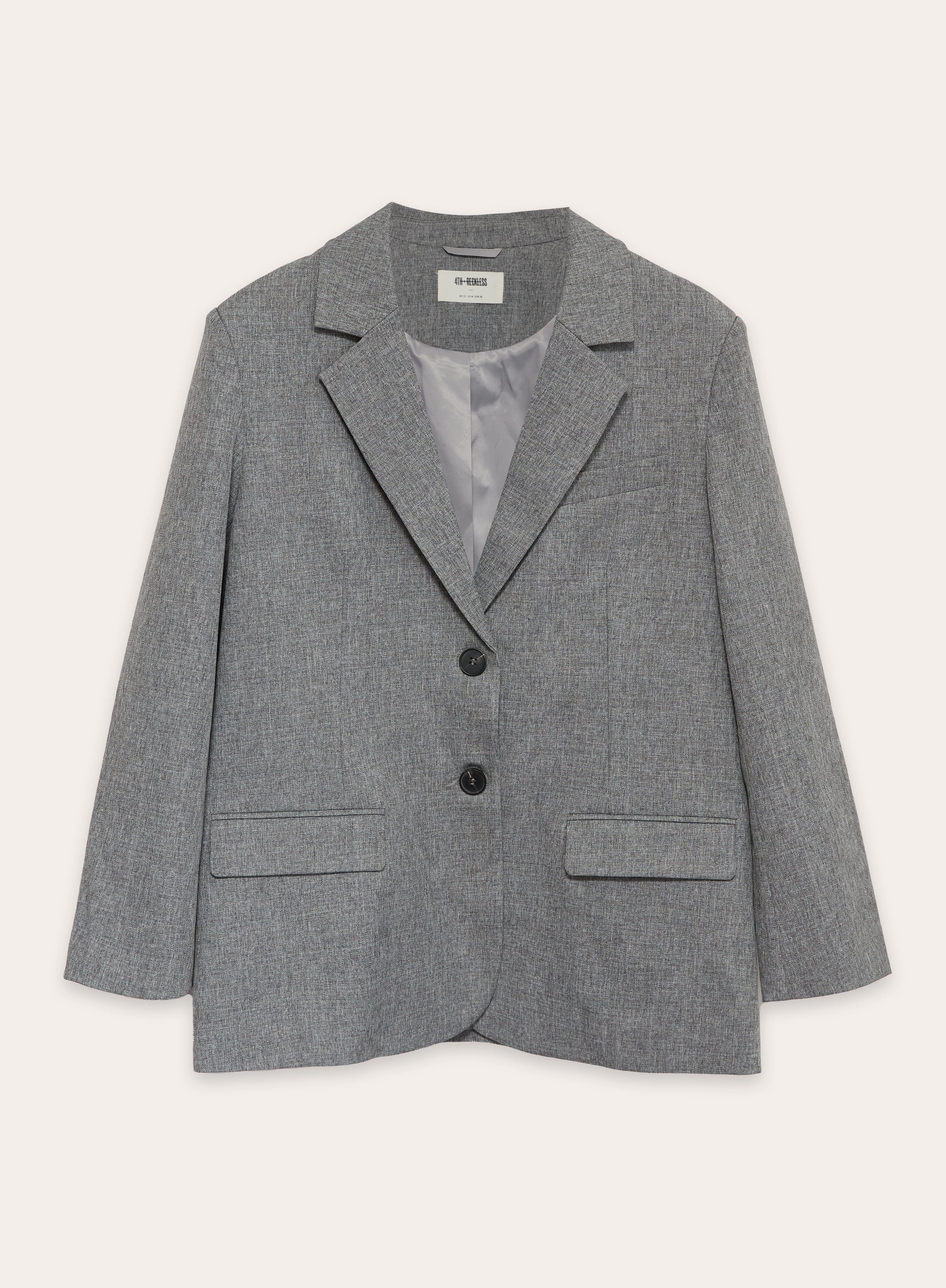 Grey Tailored Oversized Blazer