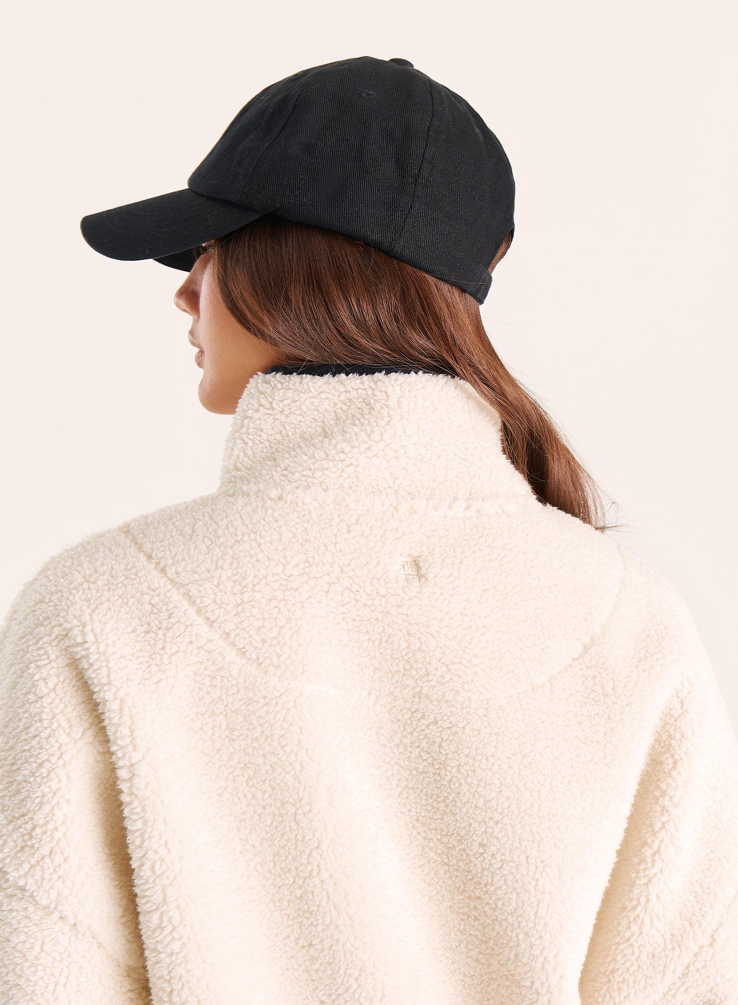 Cream Toggle Waisted Peplum Hem Fleece