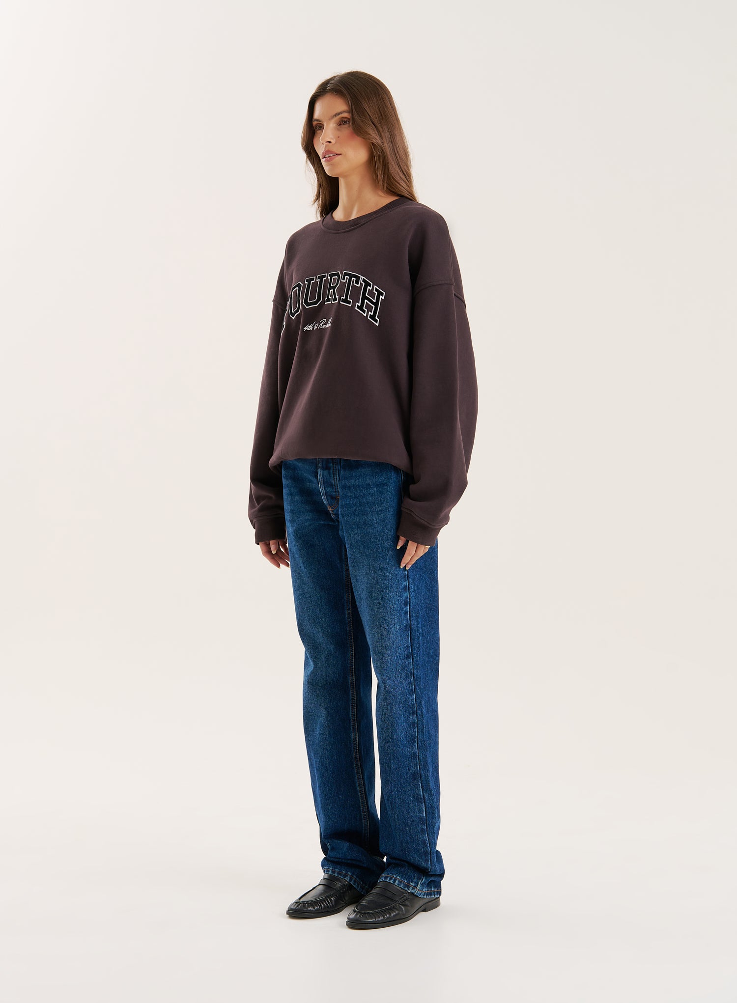Chocolate Fourth Embroidered Branded Sweatshirt