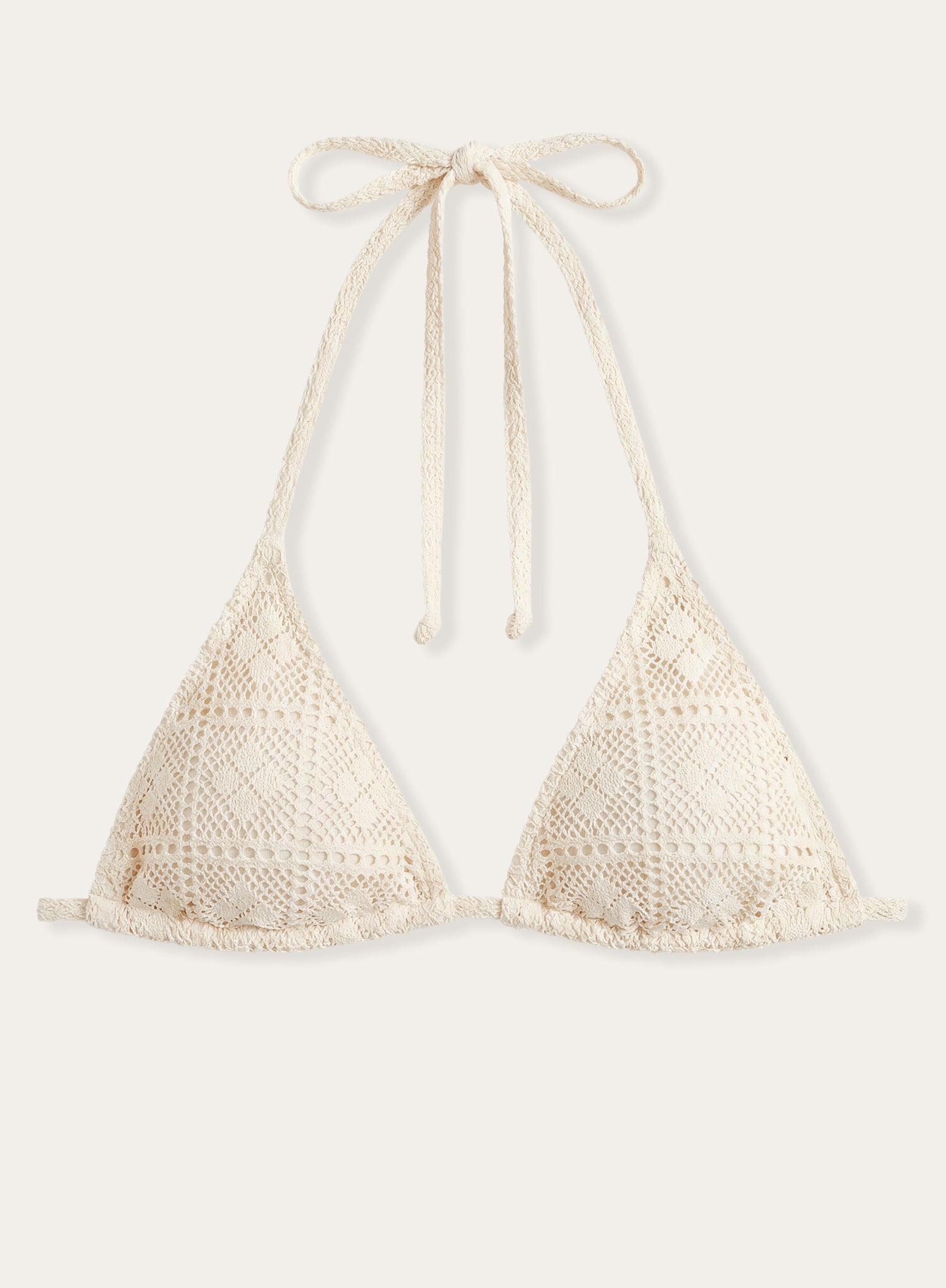 Cream Triangle Bikini Top