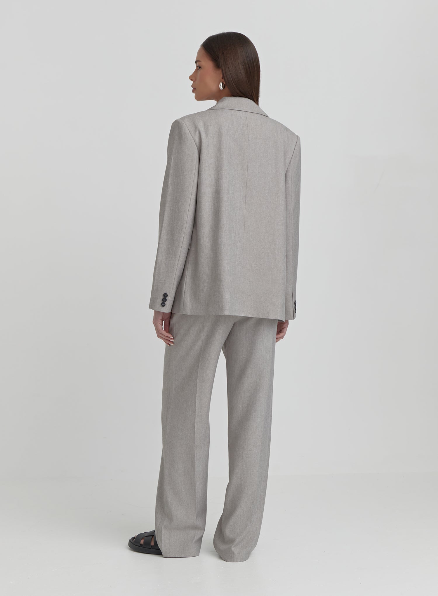 Grey PVE Tailored Oversized Blazer- Taylor