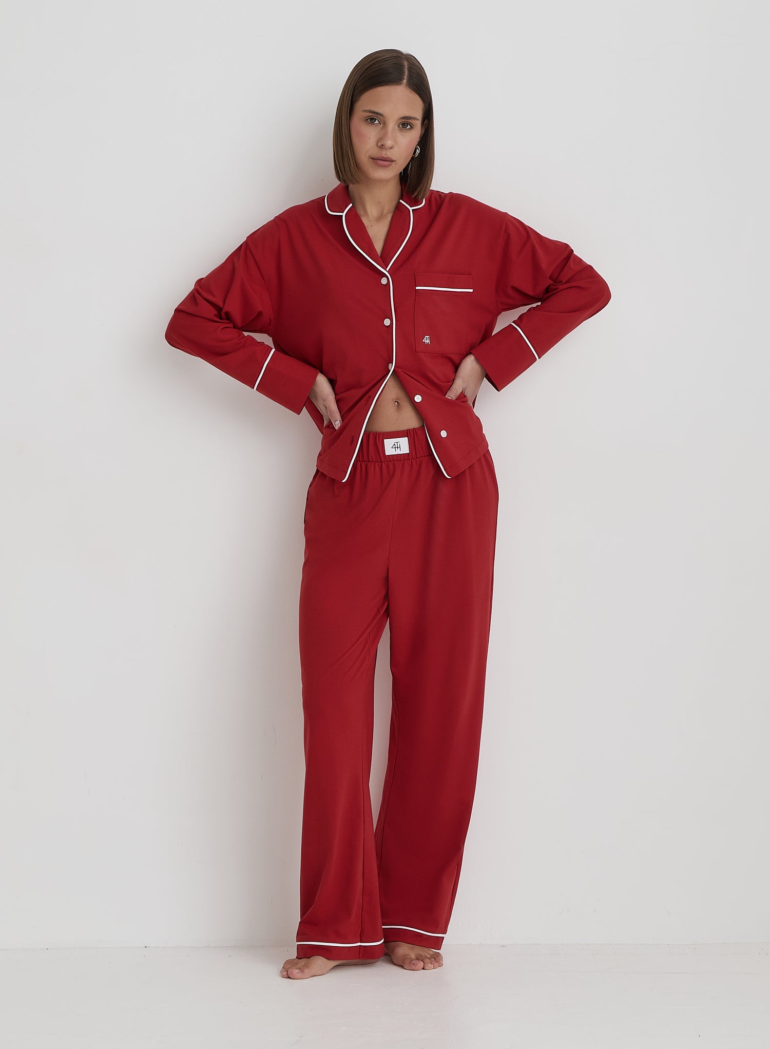 Red Jersey Pyjama Trouser- Jenifer