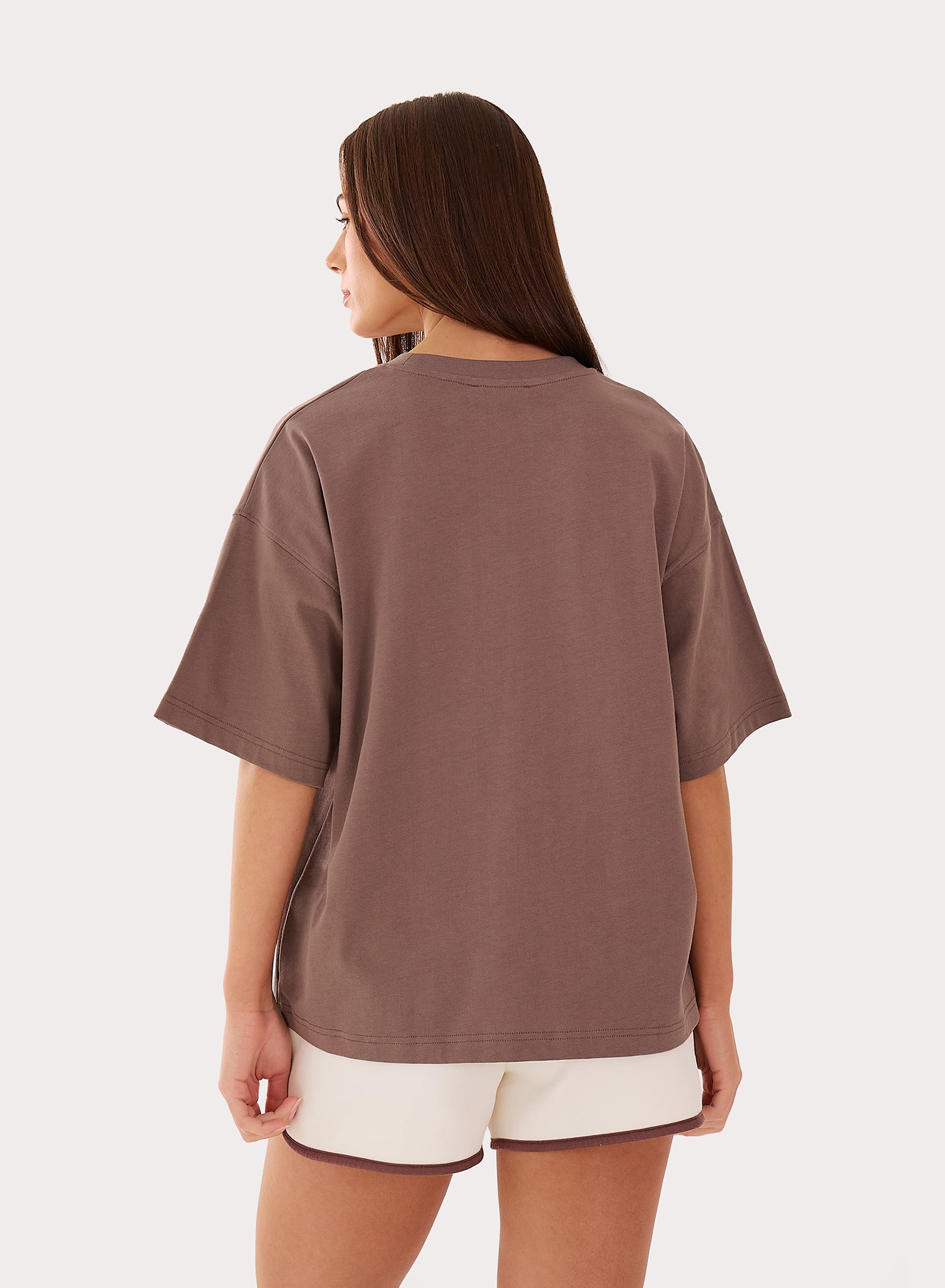 Brown Wellness Slogan Cotton Oversized T-Shirt