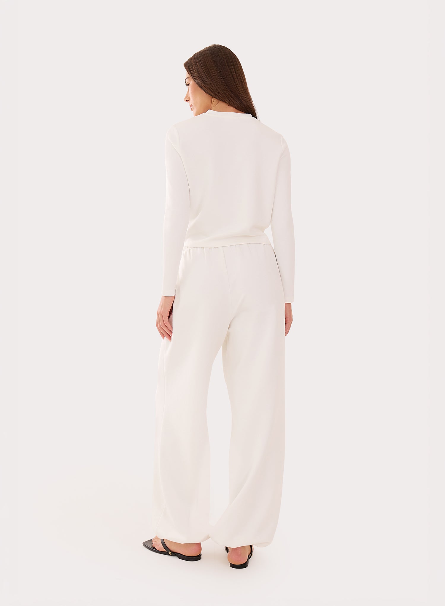 White Long Sleeve Modal Knot Detail Top