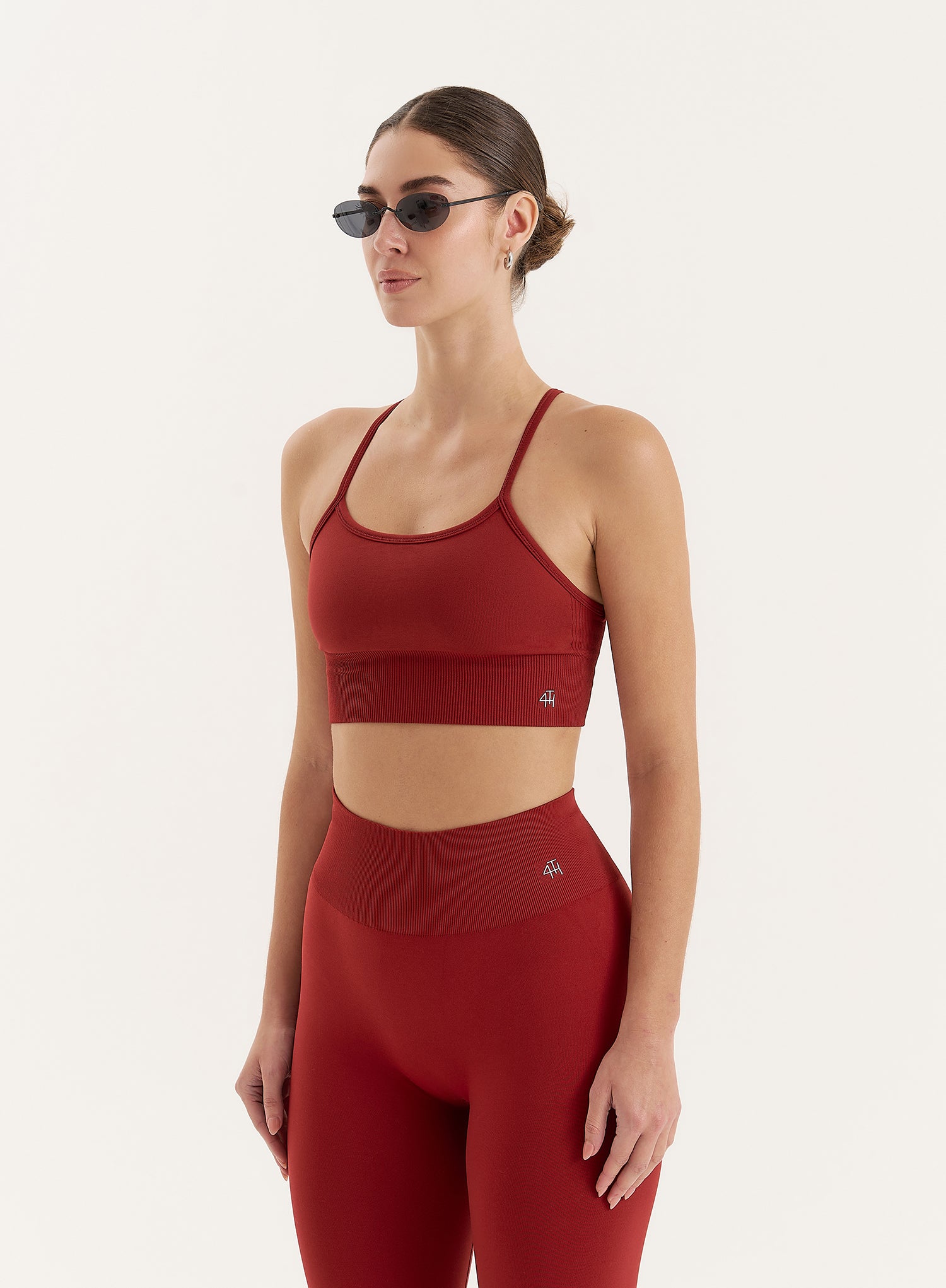 Red Racer Back Seamless Sports Bra- Jenna