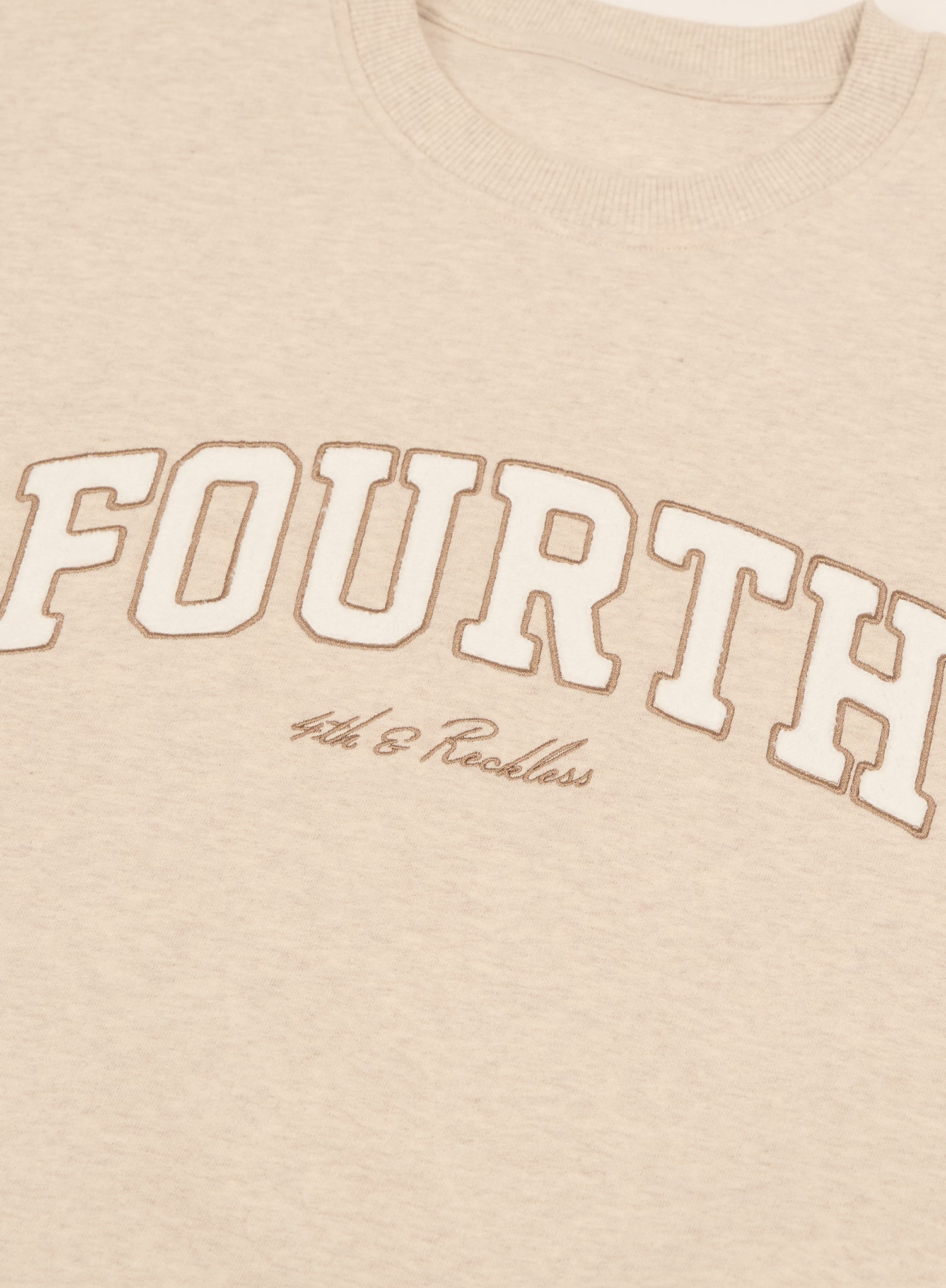Oatmeal Fourth Slogan Sweatshirt