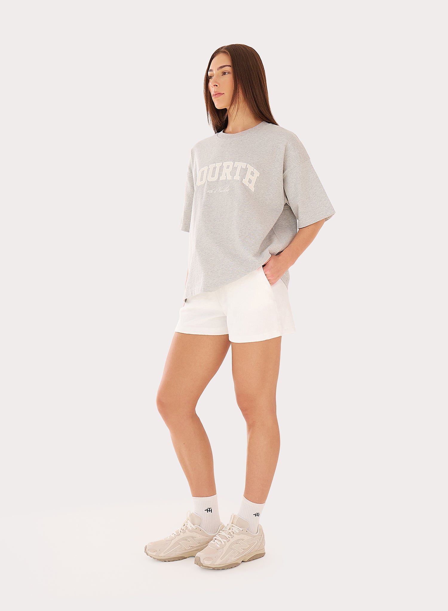Grey Fourth Branded Cotton Oversized T-Shirt