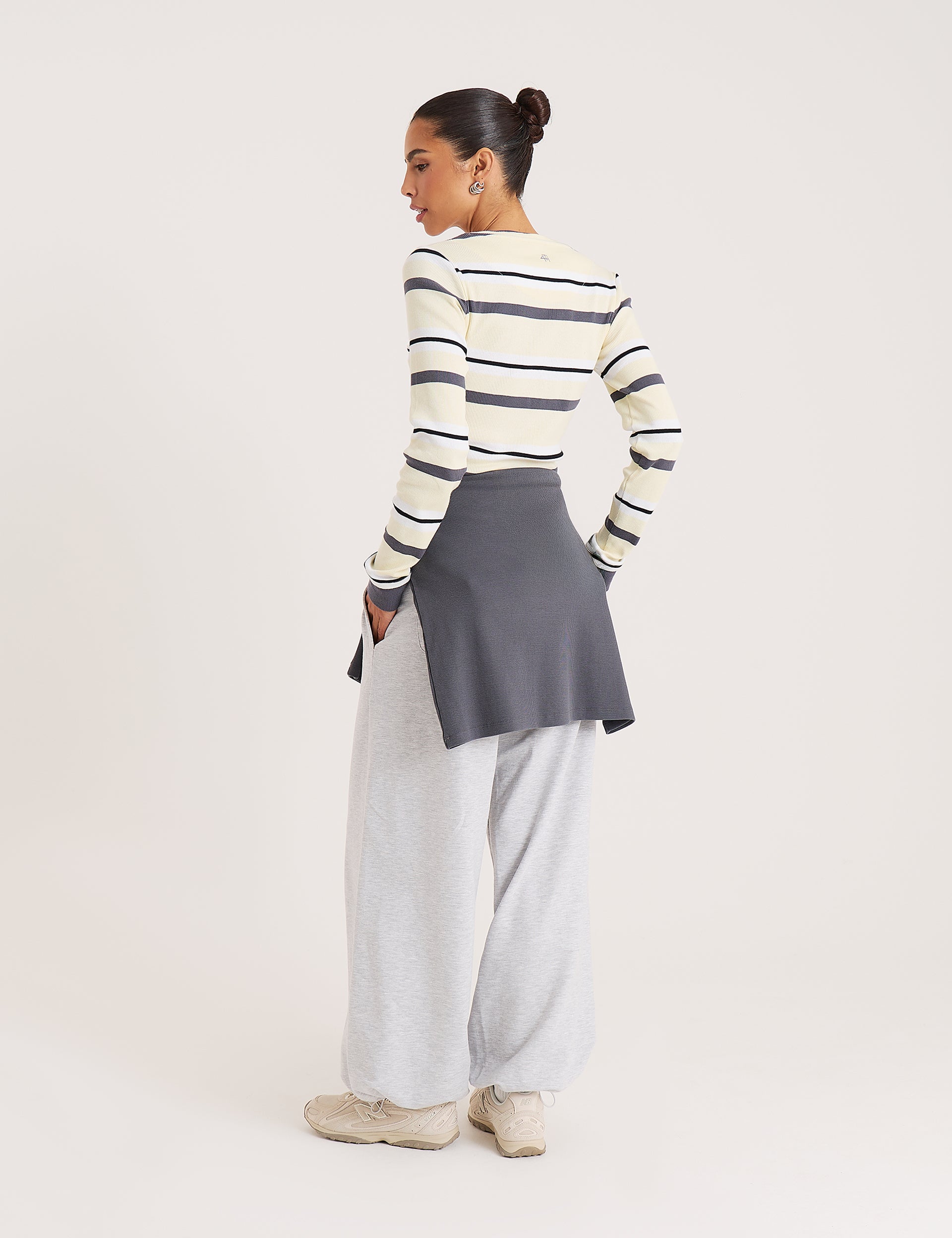 Yellow Stripe Long Sleeve Jersey Top
