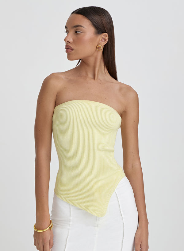 Yellow Knitted Bandeau Top- Mila