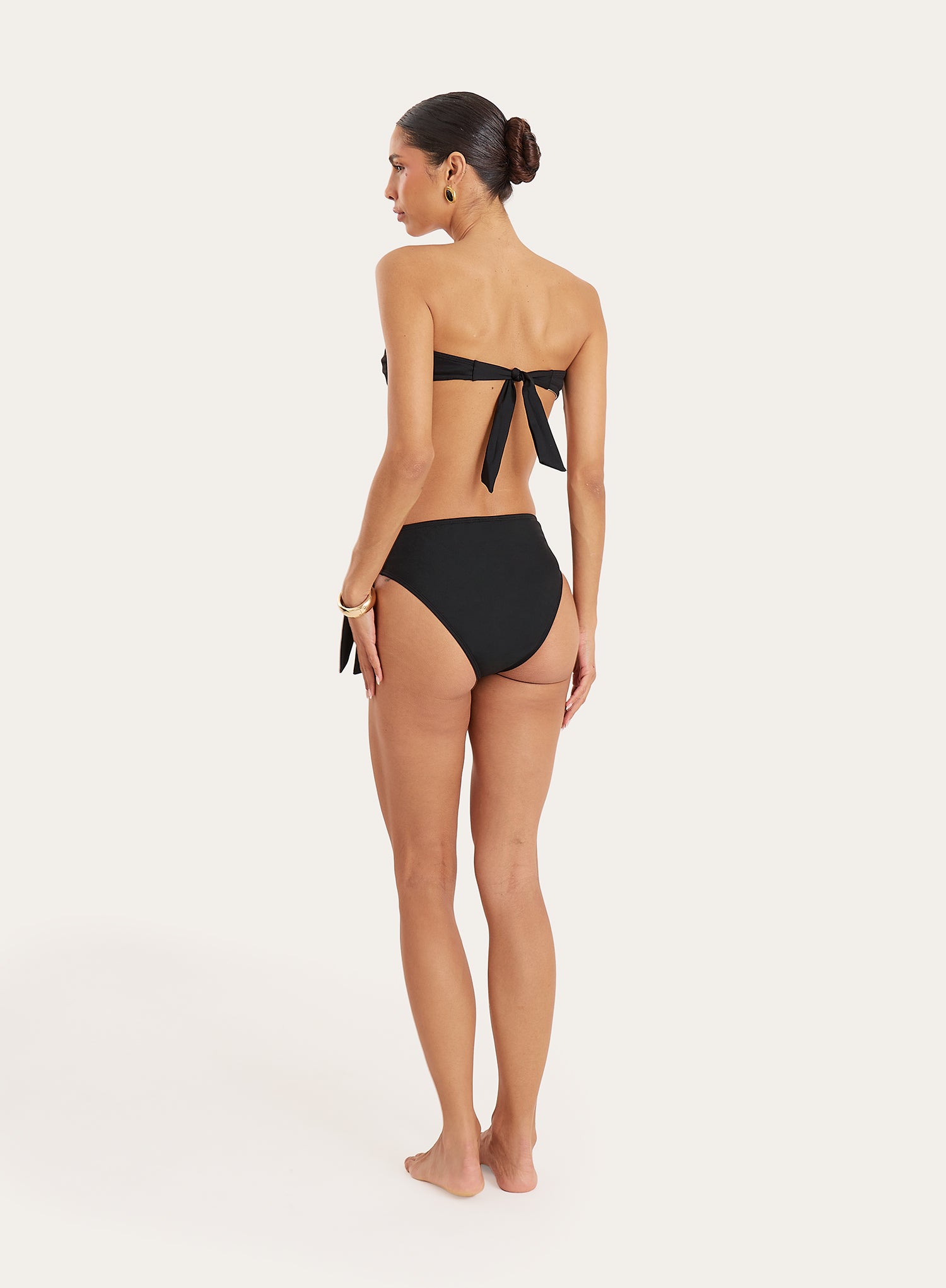 Black Wrap Belt High Waisted Bikini Bottoms