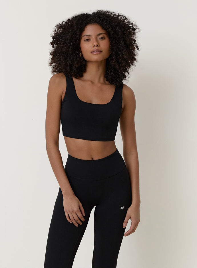 Black Fourth Crop Top- Elessia