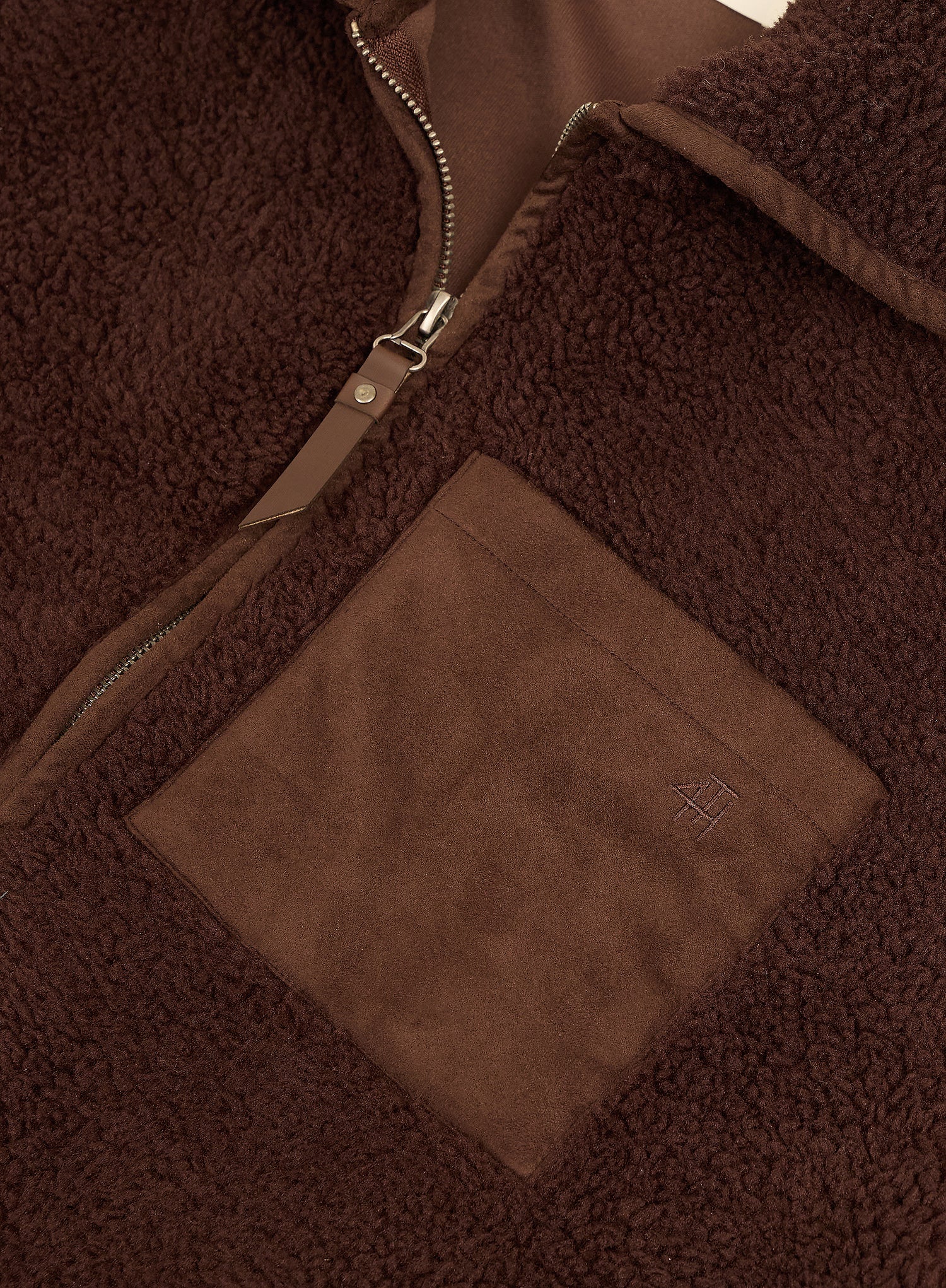 Chocolate Pocket Detail Zip Fleece Jacket