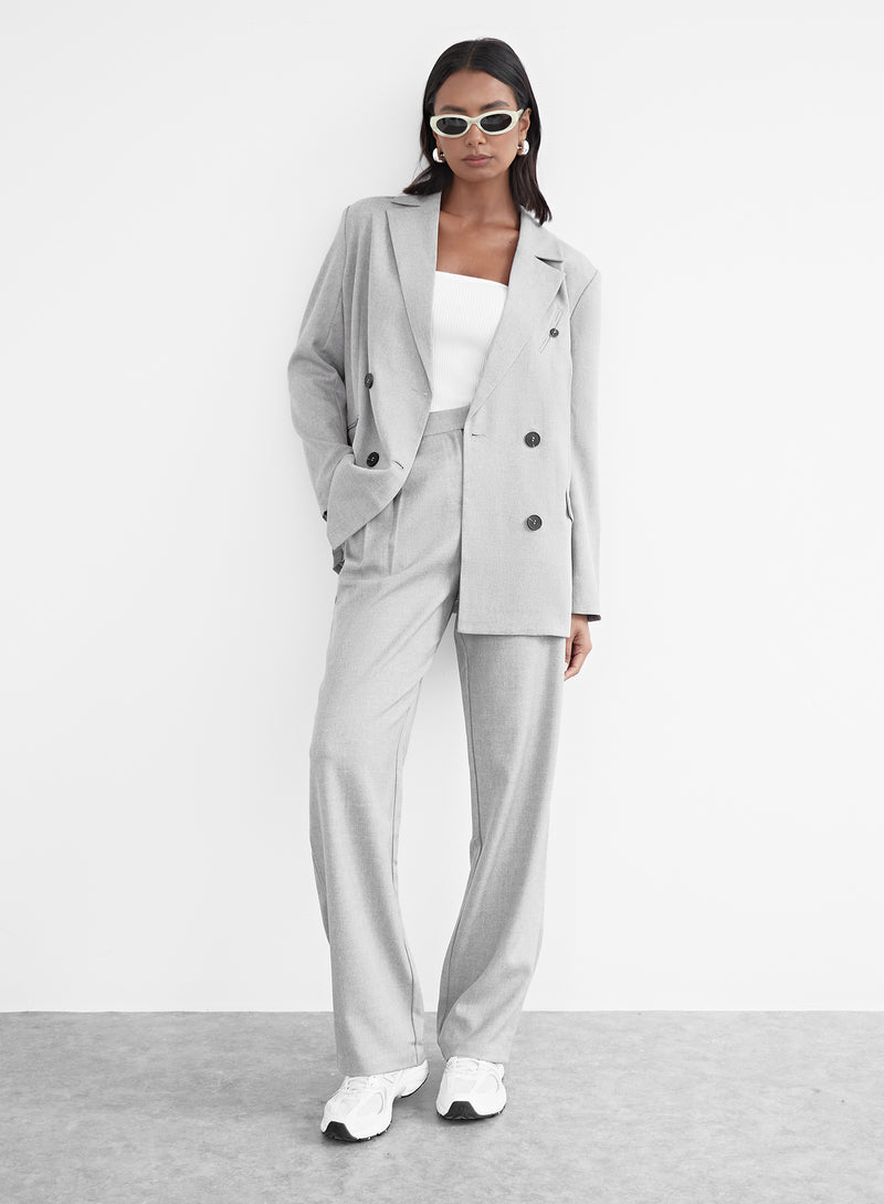 Light Grey Double Slouchy Trouser