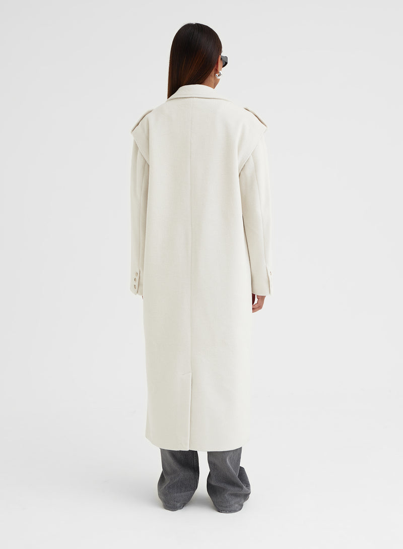 Cream Tailored Longline Utility Coat – Seana