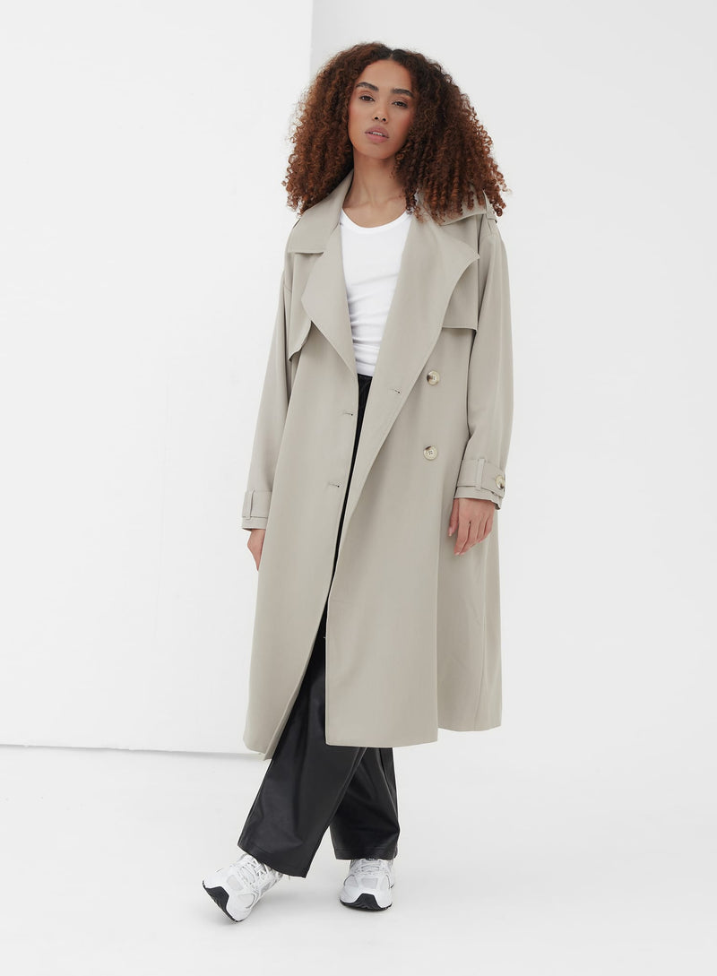 Women's Grey Oversized Trench Coat | Ramona | 4th & Reckless