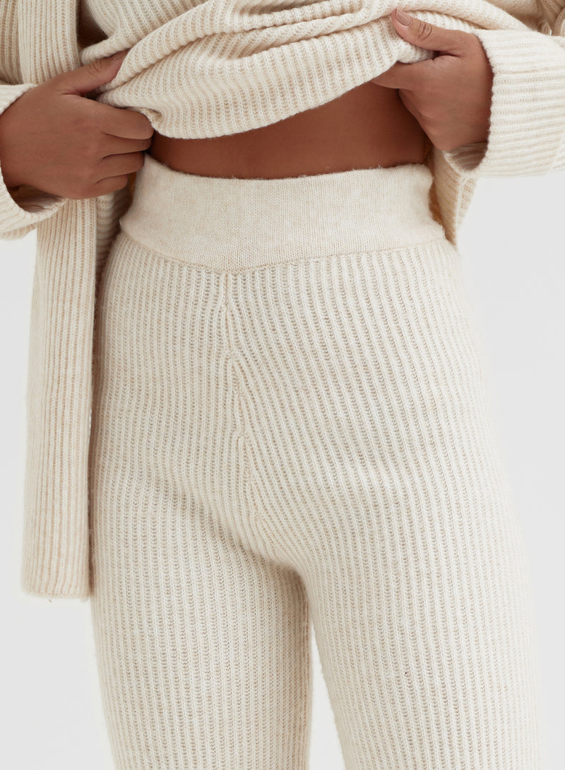 Off White Slouchy Knitted Trousers - Remy