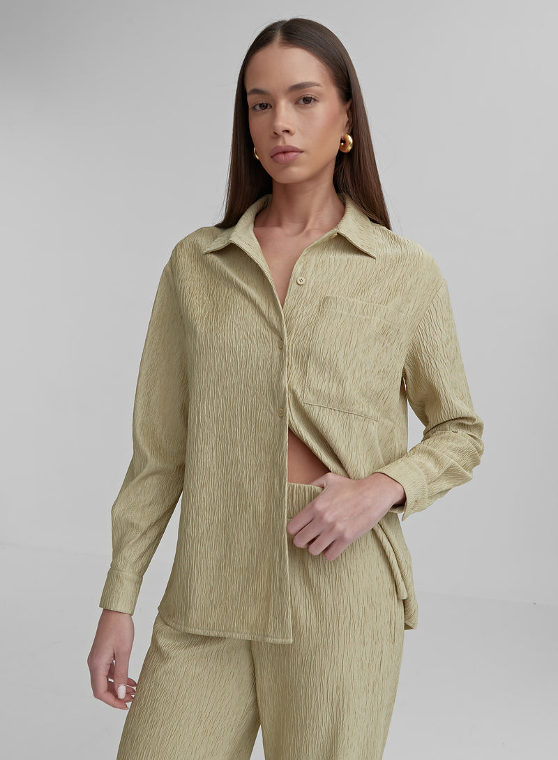 Olive Textured Shirt- Charlo