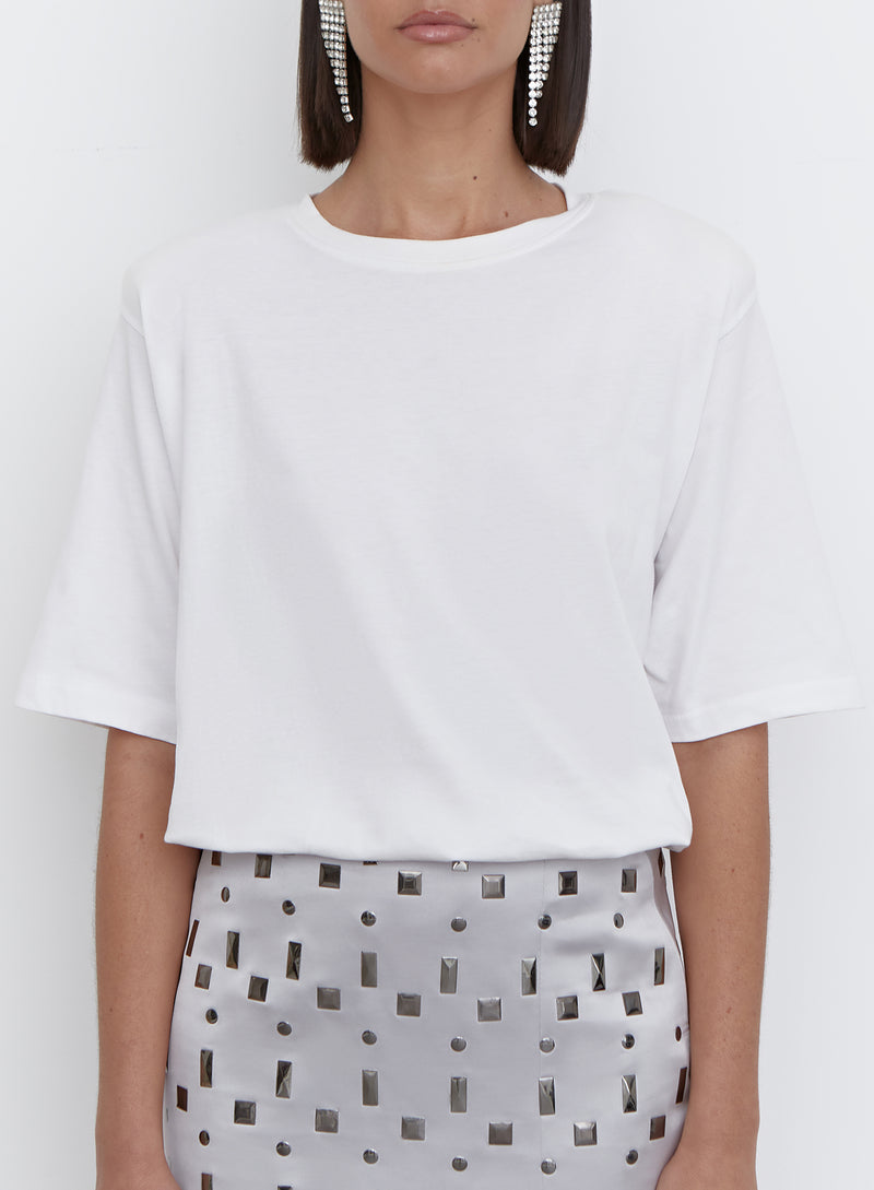 White Padded T Shirt - New York