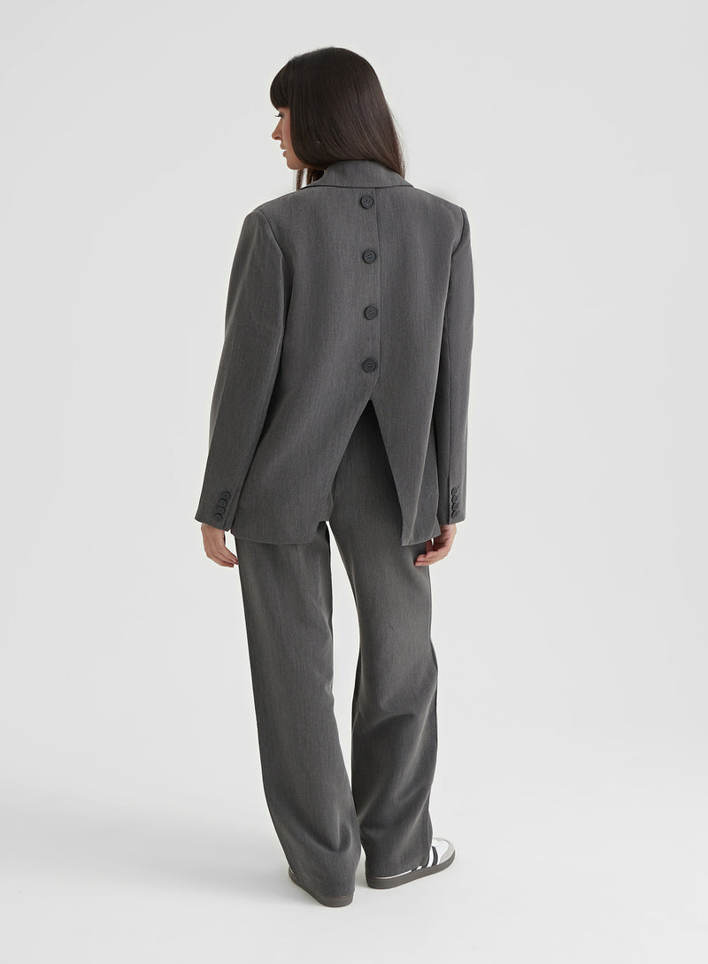 Dark Grey Tailored Blazer – Mihalia 