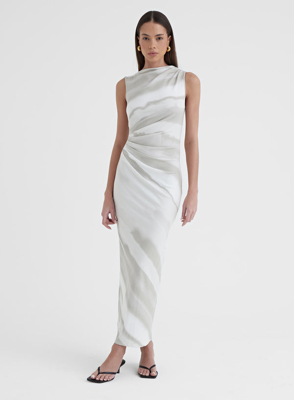 Printed Ruched Jersey Midaxi Dress - Tamilda