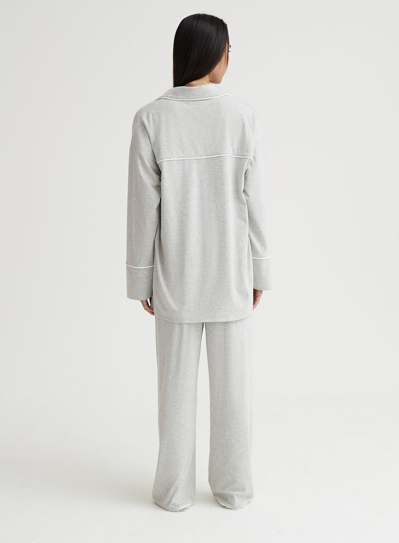 Grey Marl Jersey Pyjama Trouser- Jenifer