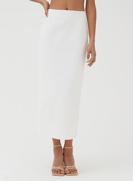 Women's White Linen Maxi Skirt | Cheyanne | 4th & Reckless