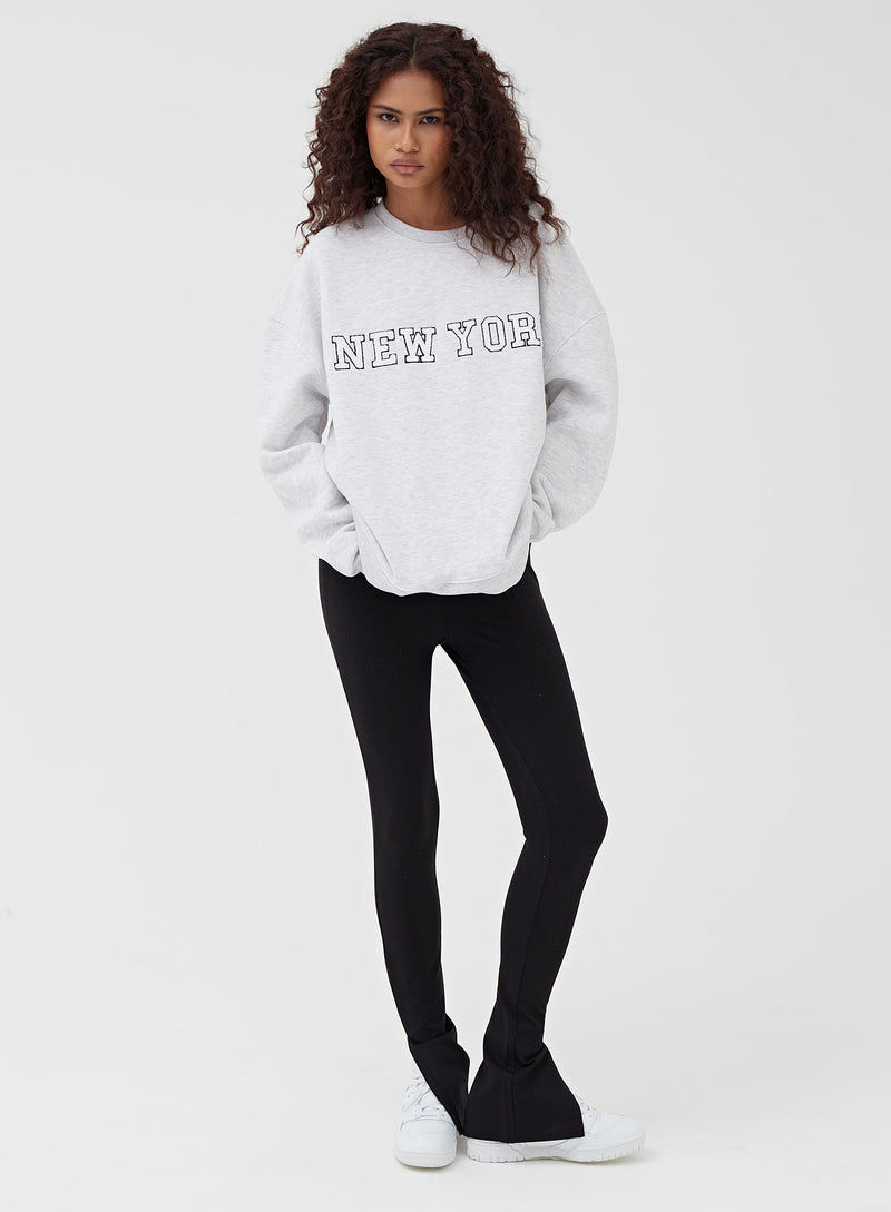 Women's Grey New York Oversized Sweatshirt | Savannah | 4th & Reckless