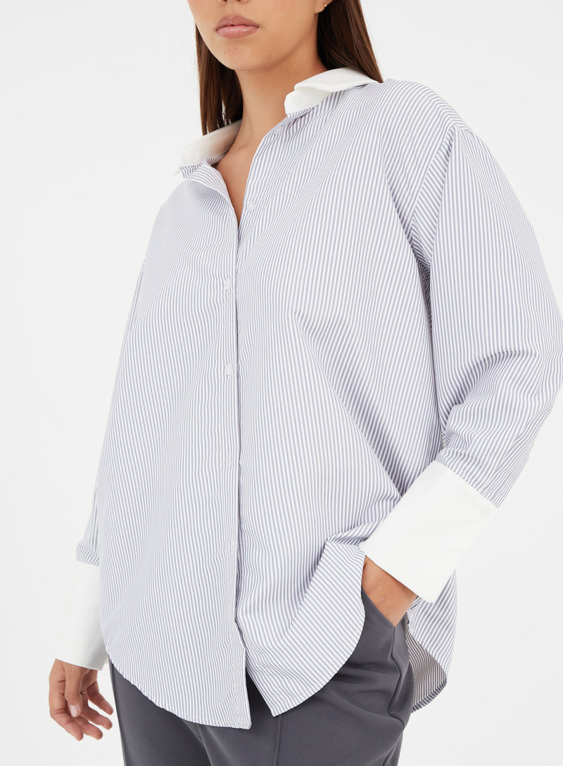 Parker Striped Shirt Blue And White - 4 - 4th&Reckless