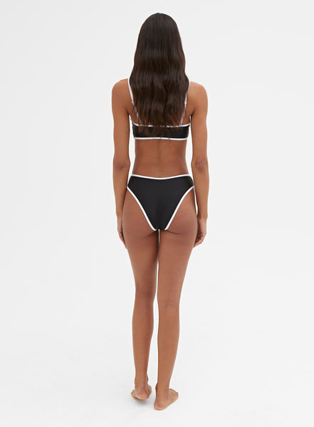 Contrast trim high-coverage bikini briefs