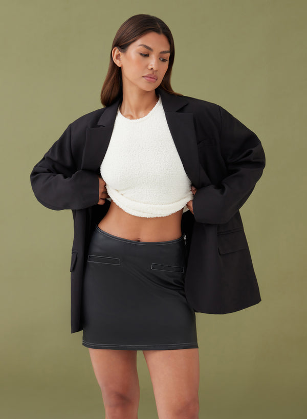Lisanne Faux Leather Mini Skirt Black - 1