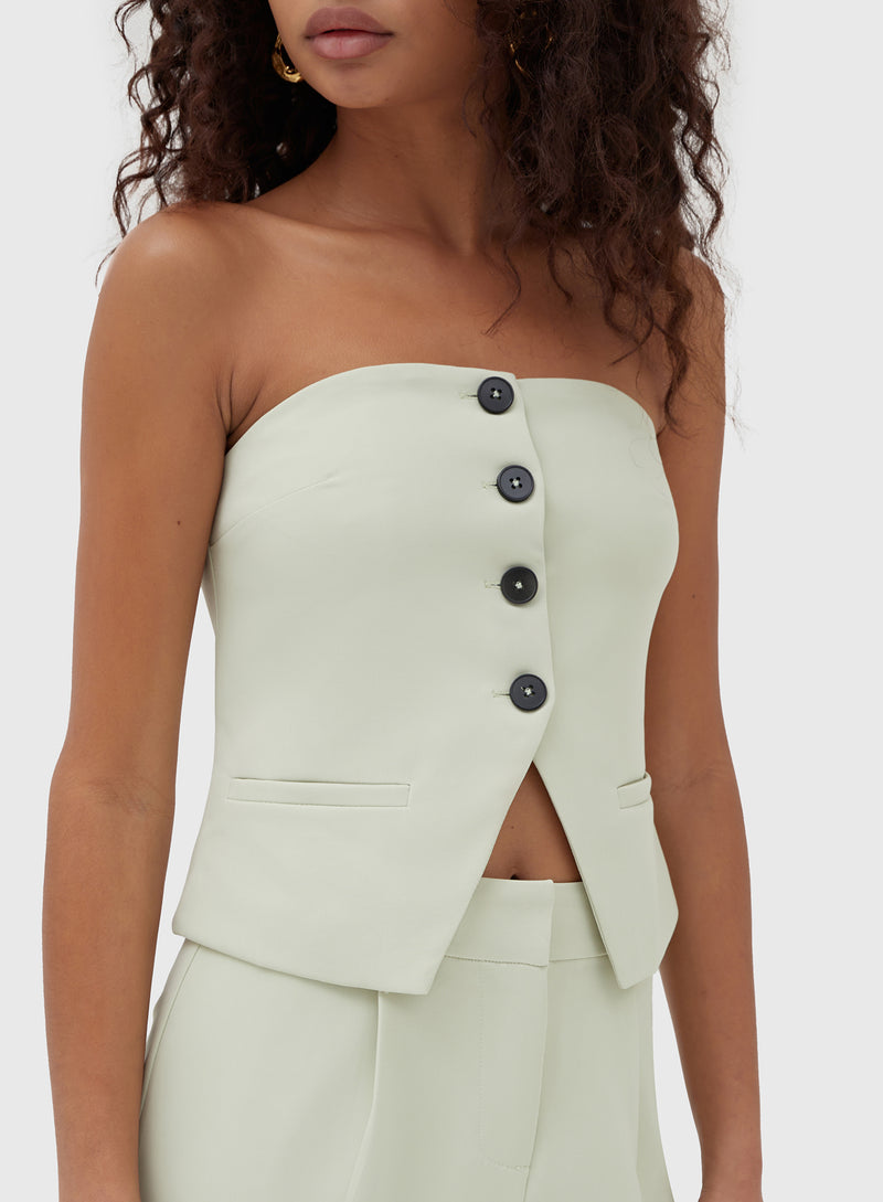 Sage Tailored Button Front Corset - Charl