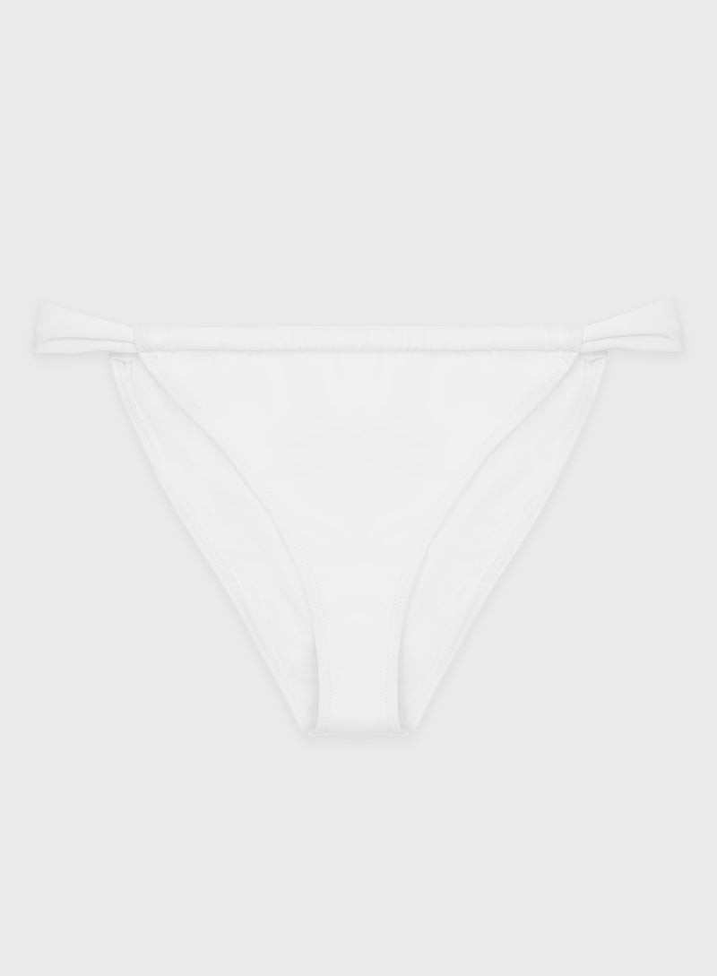White Ruched Bikini Bottom – Harper