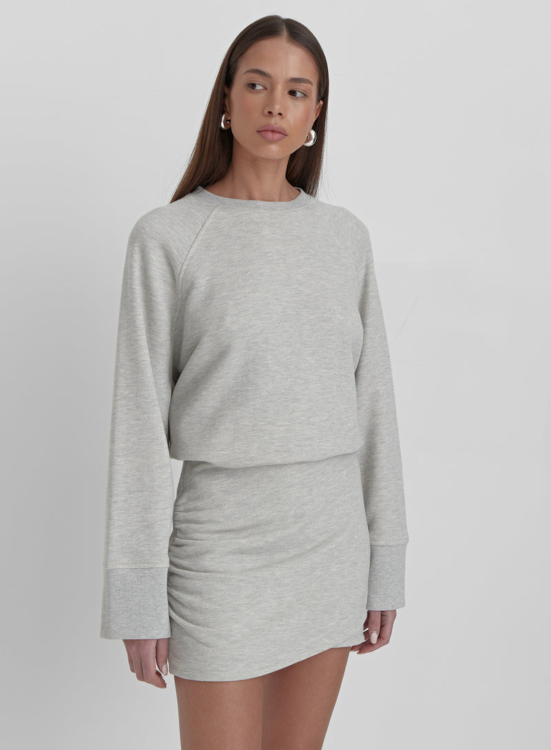 Grey Marl Wrap Front Mini Skirt - Catherine
