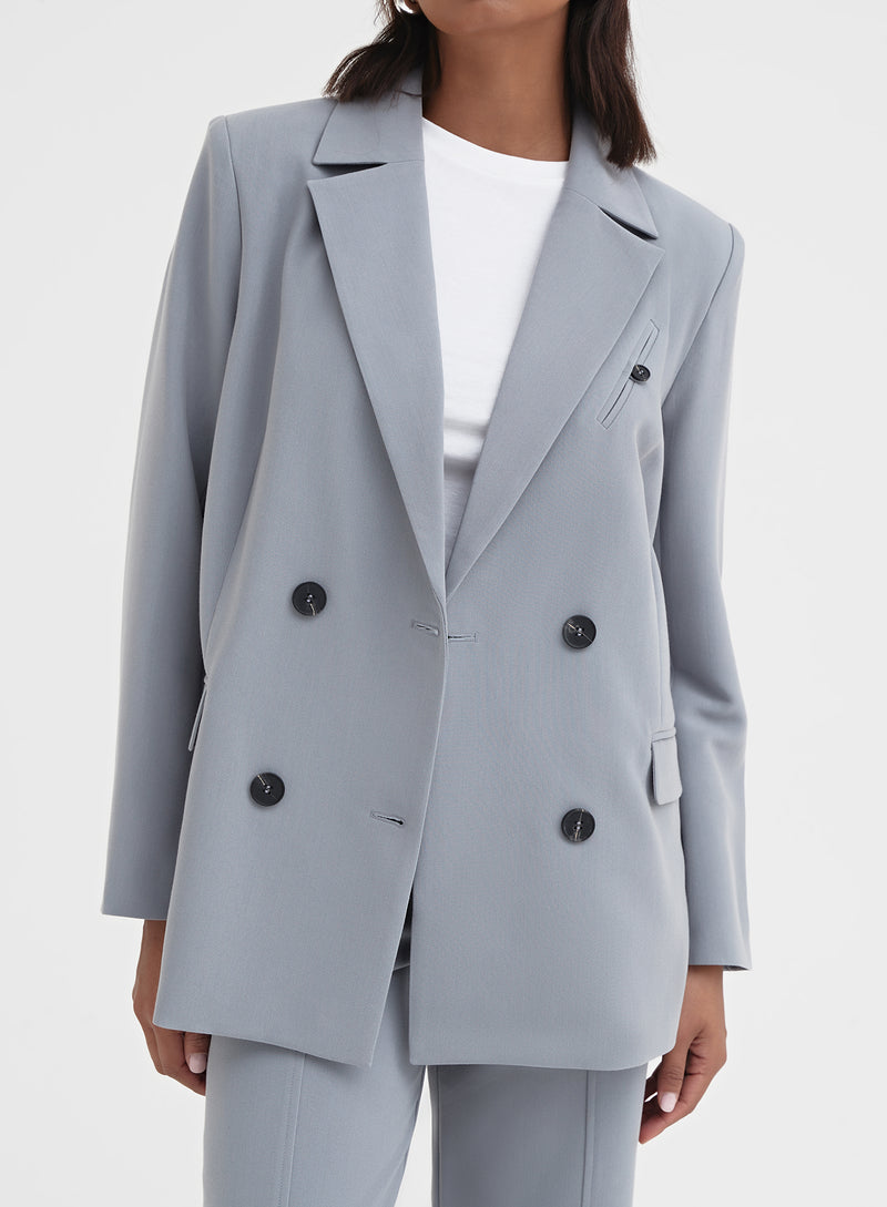 Slate Blue Oversized Tailored Blazer – Haley