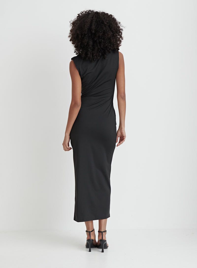 Black Side Split Midaxi Dress – Verity  
