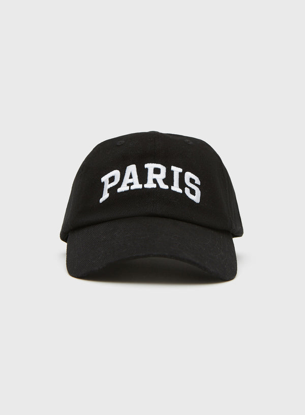 Black Paris Embroidered Cap – Astrid