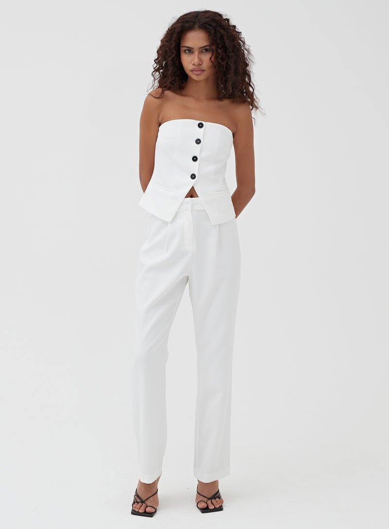 Tailored straight-leg white pants- Cici – GOOD GIRL REBEL