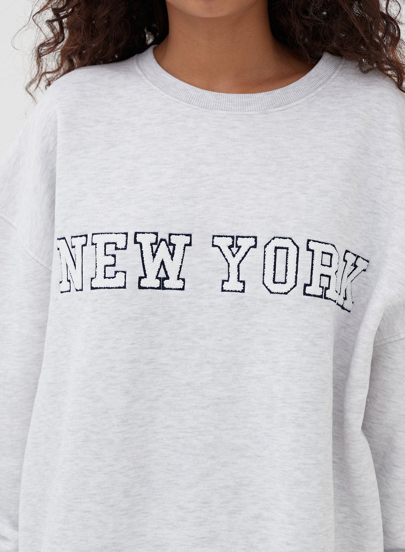 Grey New York Oversized Sweatshirt – Savannah - 4