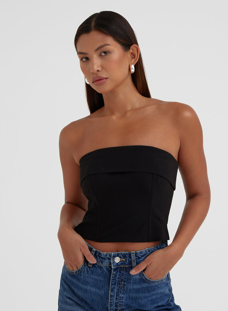 4TH & RECKLESS Tailored Strapless Top - Black
