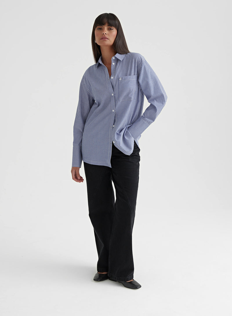 Blue Stripe Shirt – Haleema 