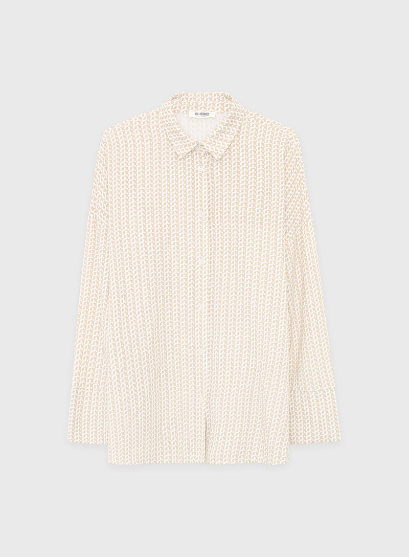 Cream Relaxed Geometric Shirt – Alice